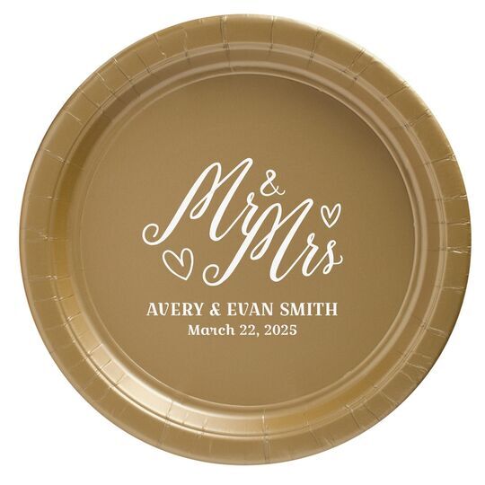 Mr. and Mrs. Hearts Paper Plates
